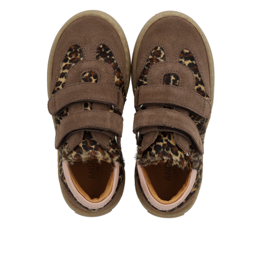 Angulus Sneaker med pony  - Taupe/Leo/Rose