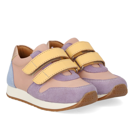 Angulus Sneaker med velcro  - Rose/Blue