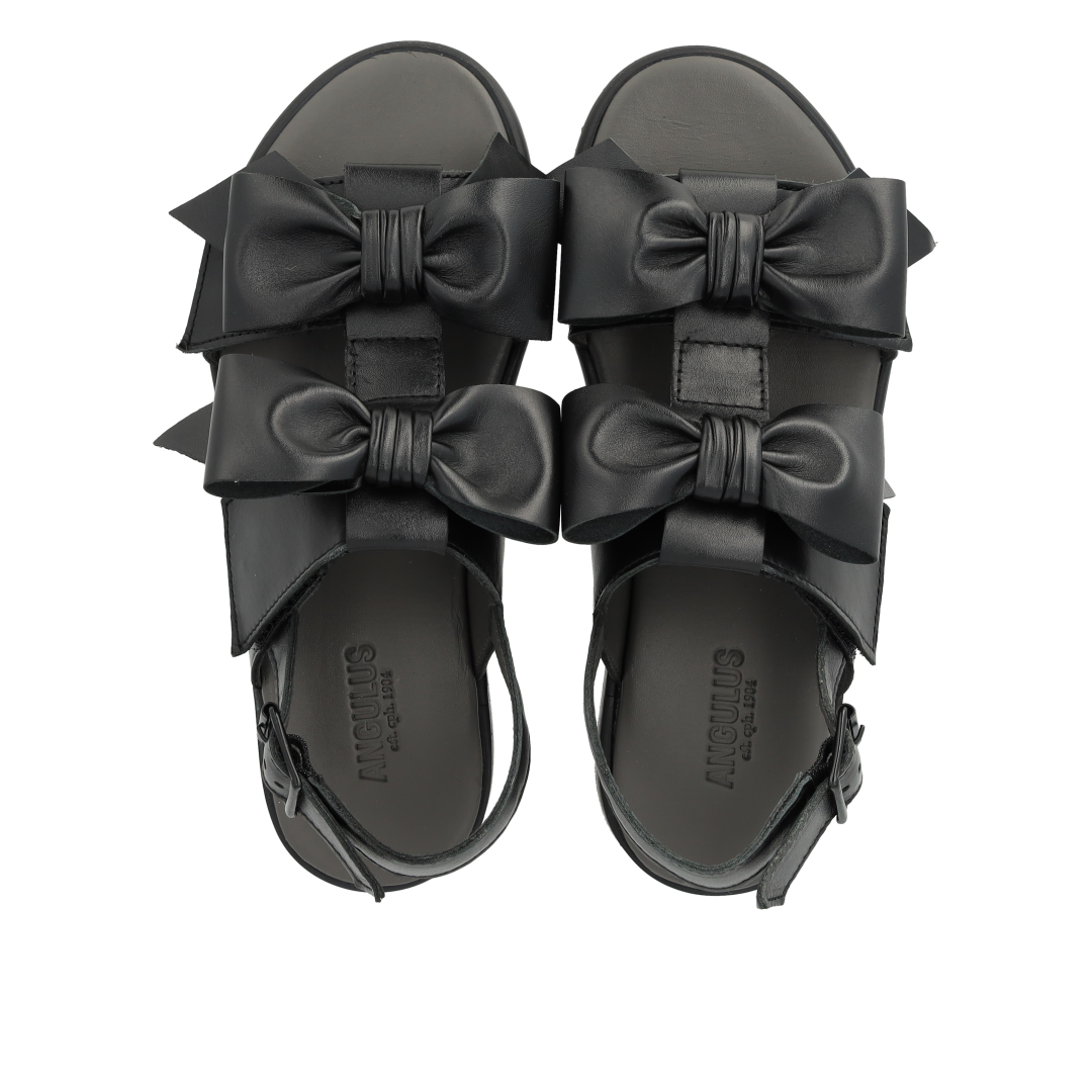 Angulus Sandal med sløjfe  - Black