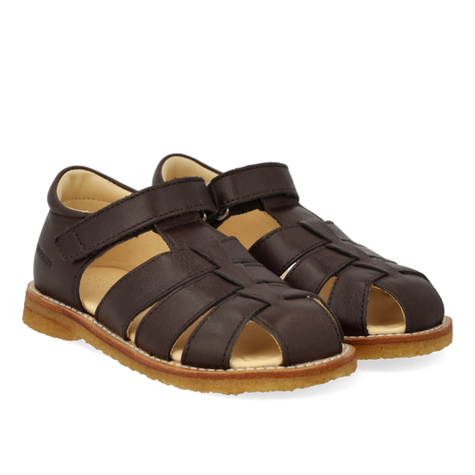 Angulus Sandal med velcro  - Dark Brown