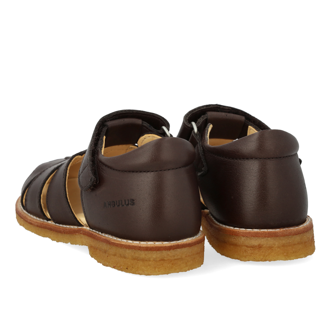 Angulus Sandal med velcro  - Dark Brown