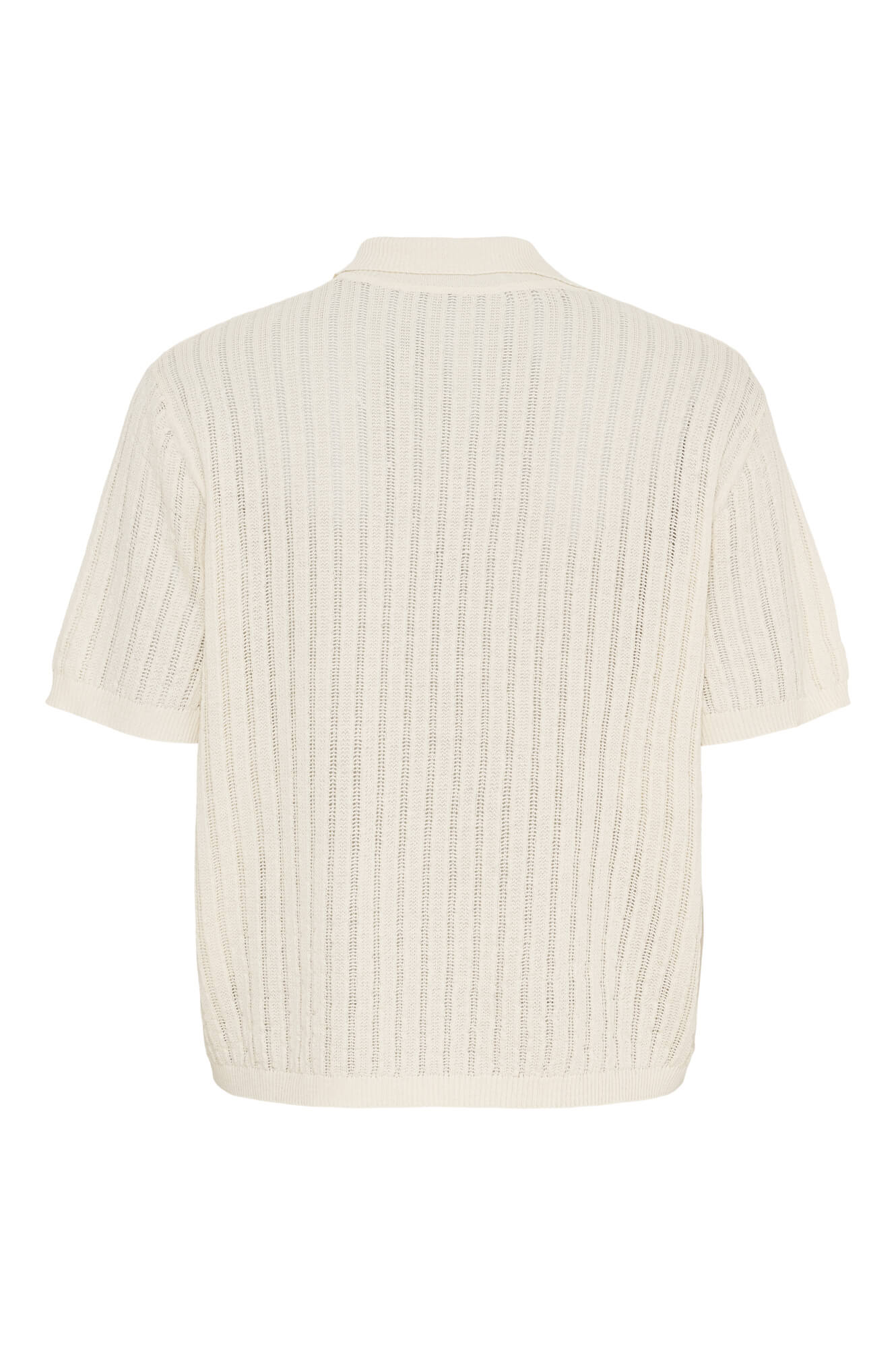 Anne-mi Amelia Knit Polo Bluse - White sand
