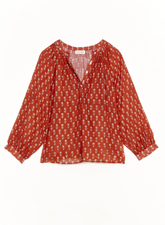 MABE Ari Print S/S Top Top - Rust