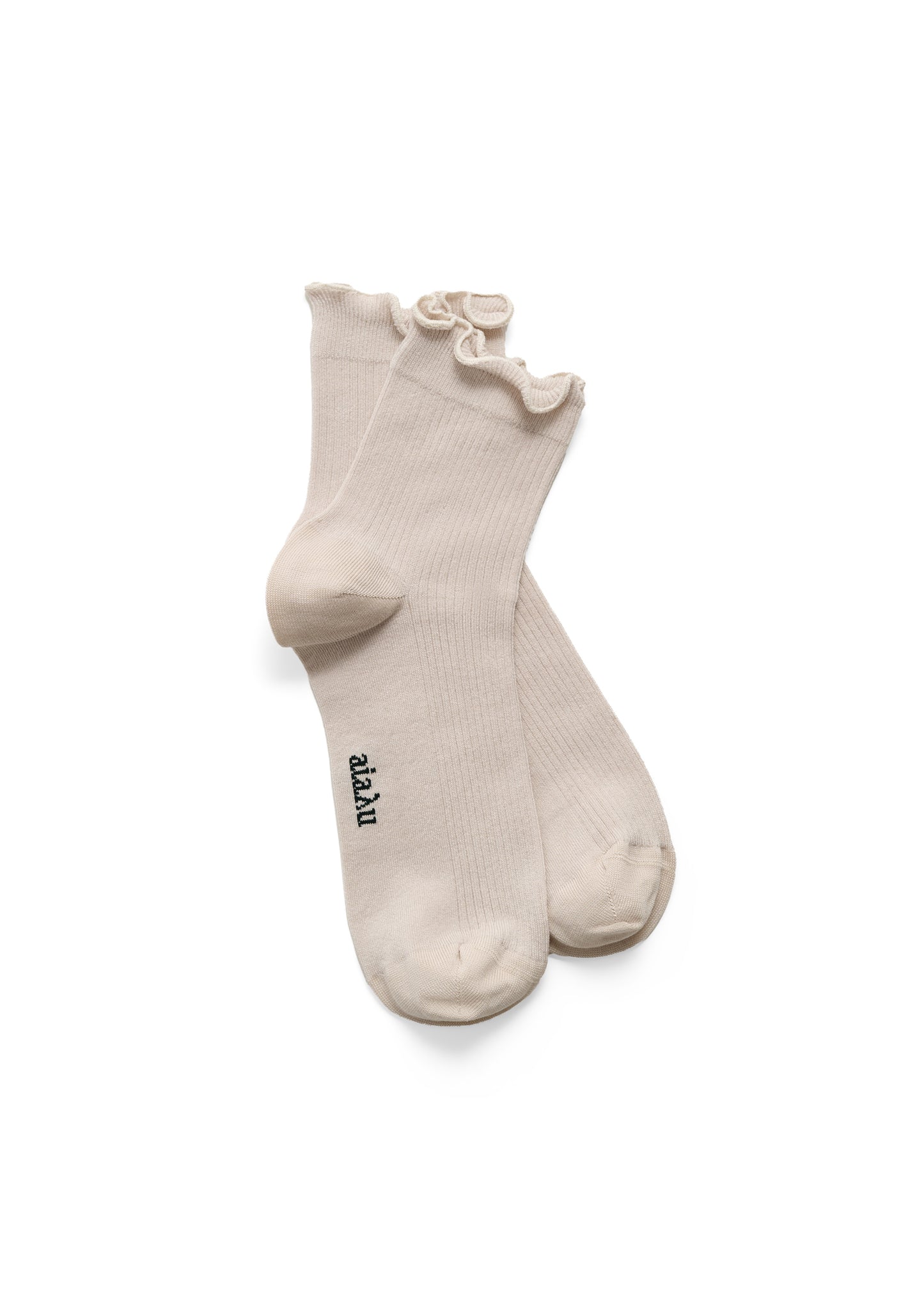 Aiayu Cotton Frill Strømper - Milk