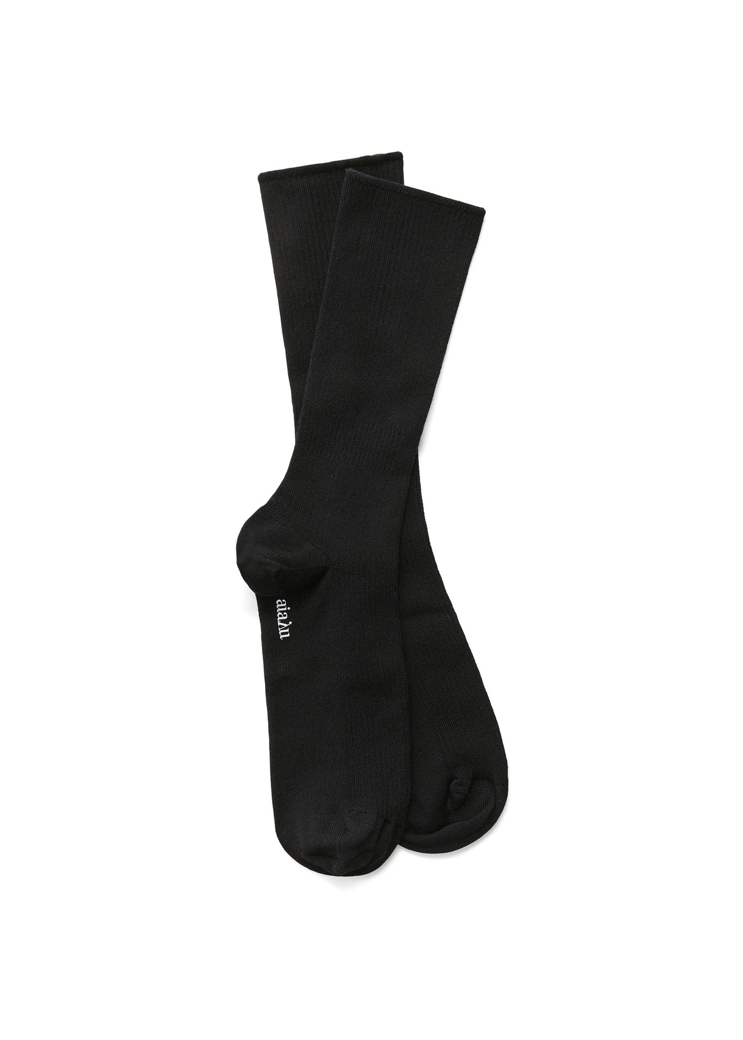 Aiayu Cotton Rib Socks Black