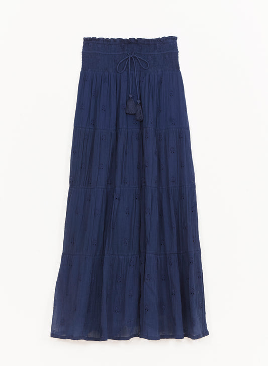 MABE Frani EMB Maxi Skirt Skirt - Indigo