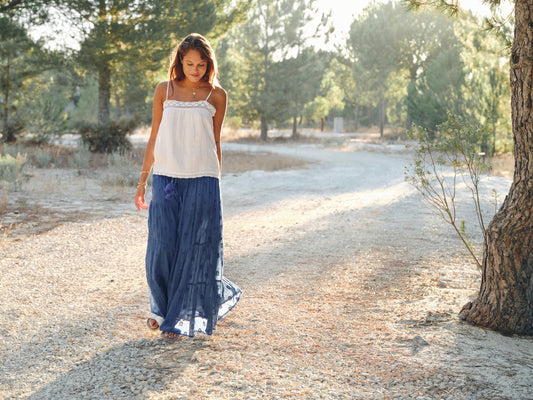 MABE Frani EMB Maxi Skirt Skirt - Indigo