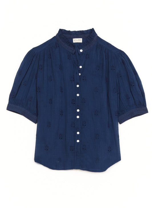 MABE Frani EMB S/S Top Top - Indigo