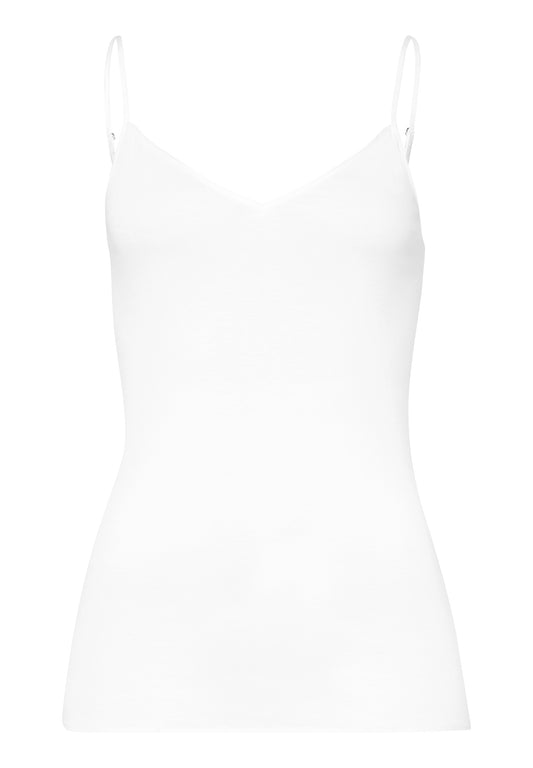 Hanro Cotton Seamless V-neck White