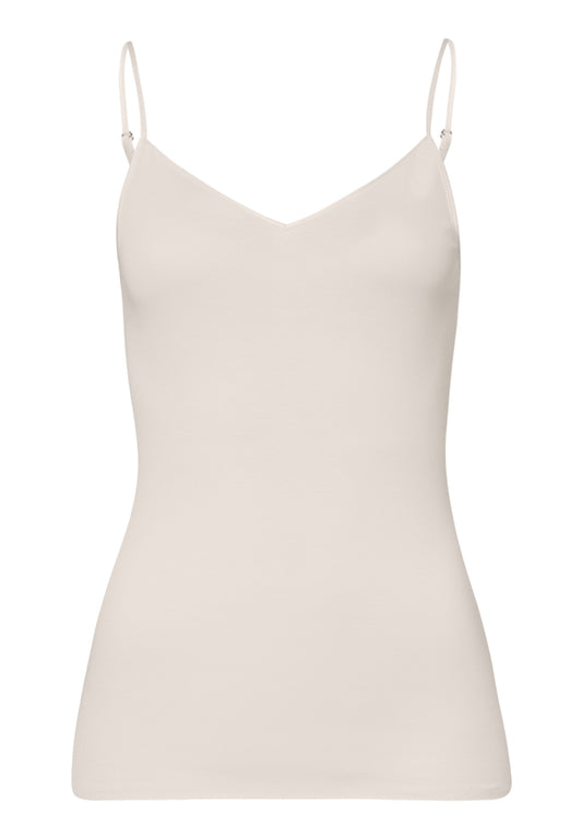 Hanro Cotton Seamless V-neck Pale Cream