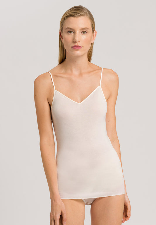 Hanro Cotton Seamless V-neck Pale Cream