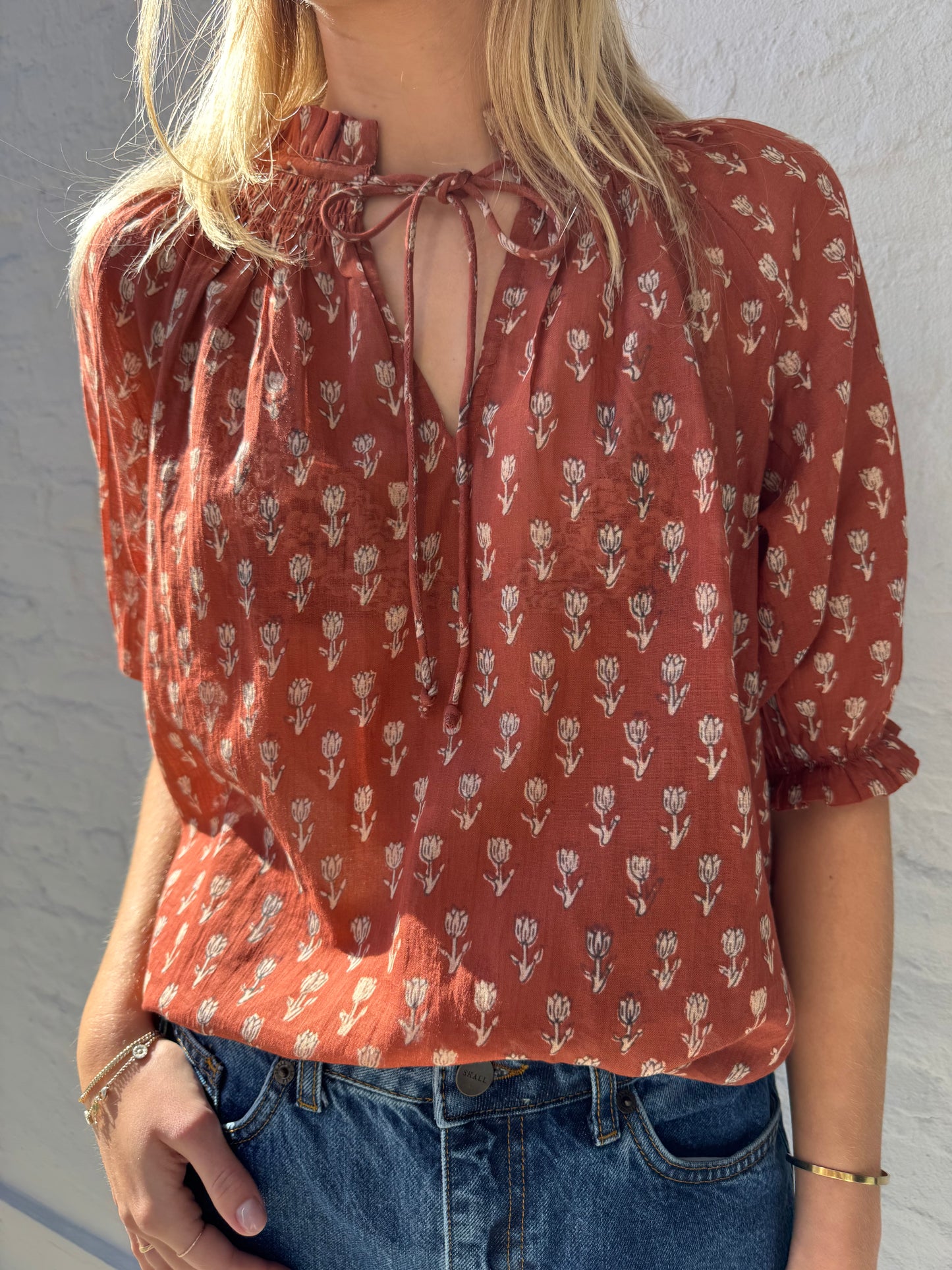 MABE Ari Print S/S Top - Rust