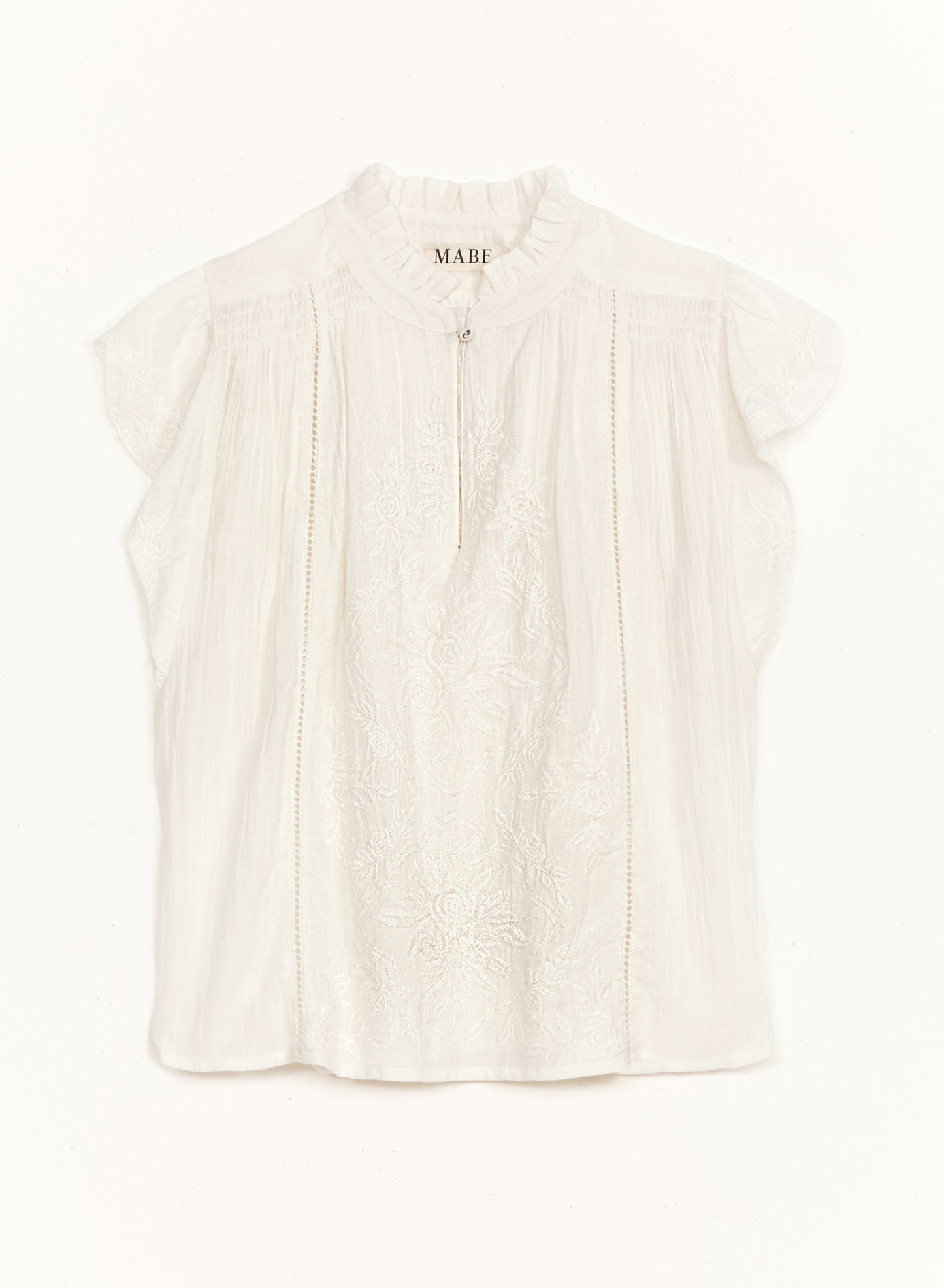MABE Lilia EMB S/S Top Top - Ecru