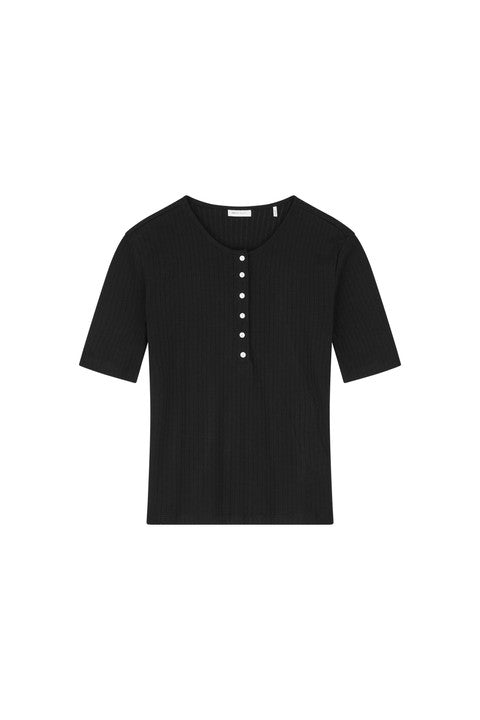 Skall Studio Liv Henley T-shirt - Black
