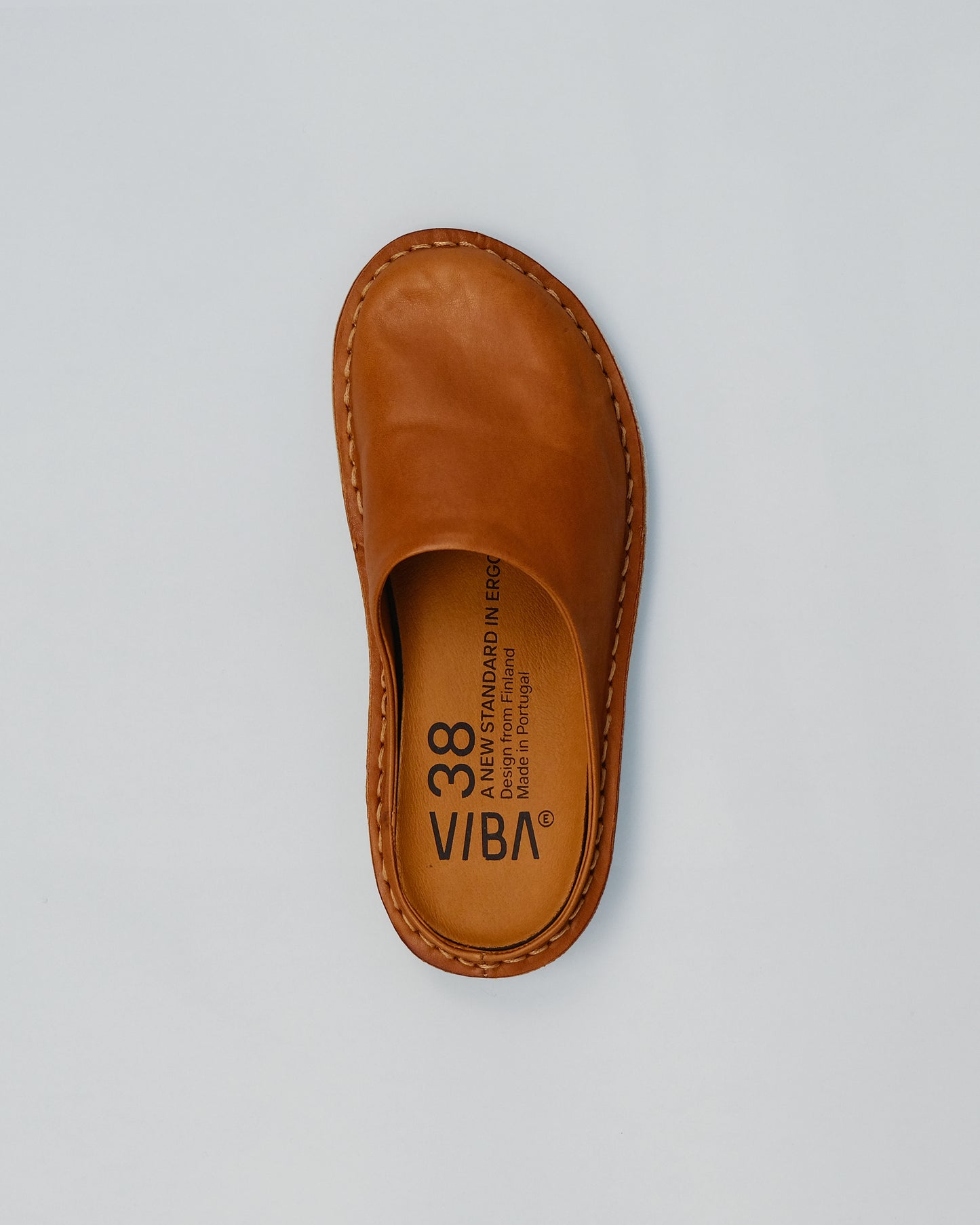 Viba Roma Leather Sandal - Cognac Brown