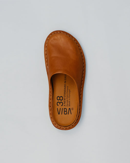 Viba Roma Leather Sandal - Cognac Brown