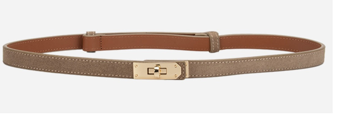 Plissé River Suede Belt Bælter - Light Brown