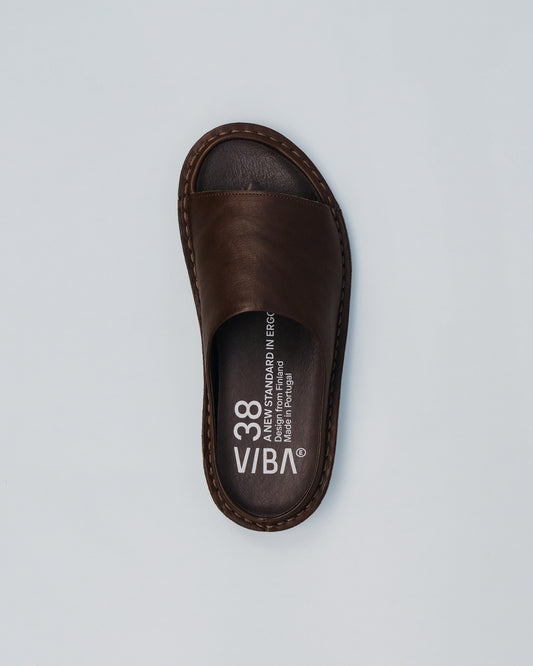 Viba Saint Tropez Leather Sandal - Cocoa Brown