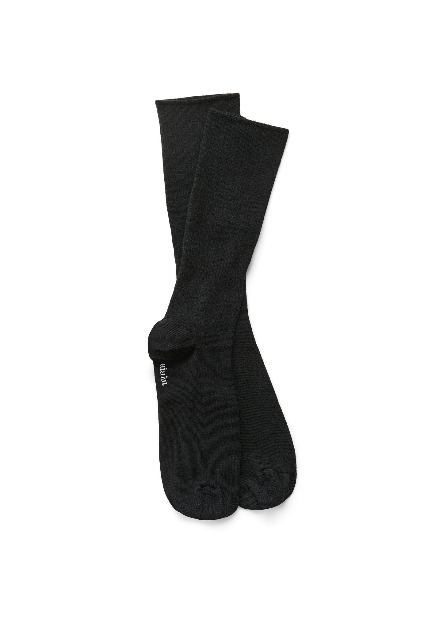Aiayu Wool Rib Socks Black
