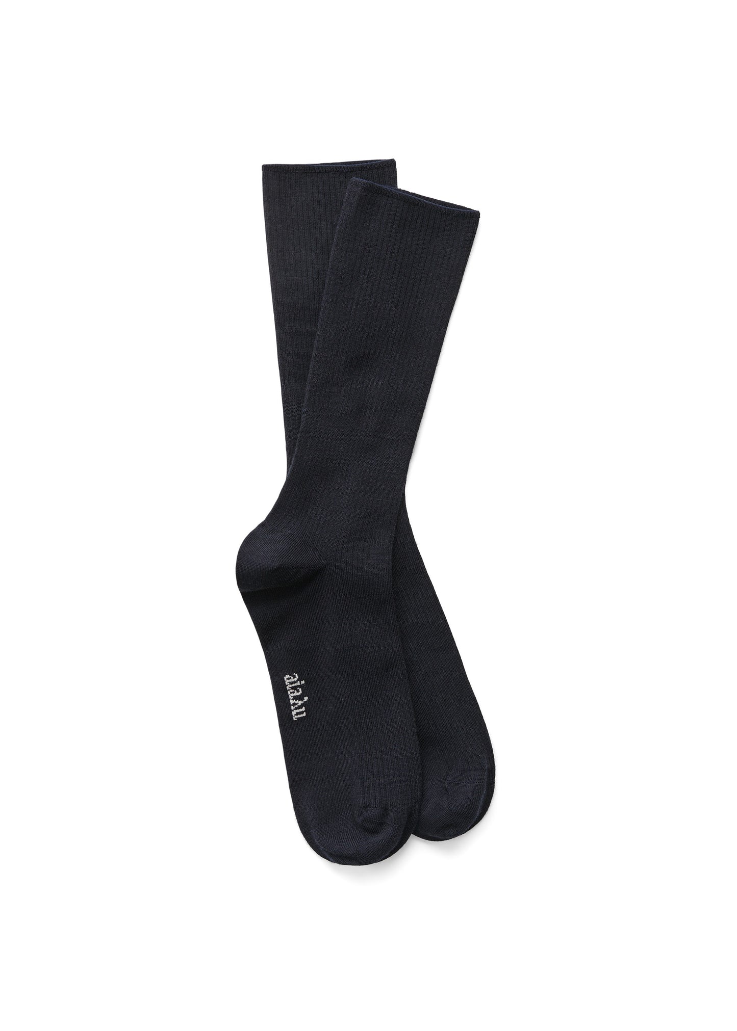 Aiayu Wool Rib Socks Navy